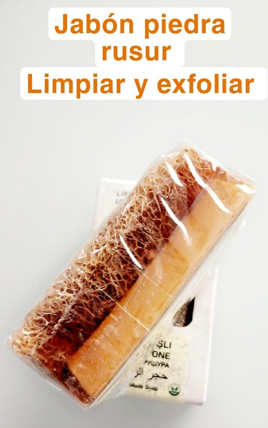 JABON PIEDRA RUSUR LIMPIA, EXFOLIA  Y CICATRIZA